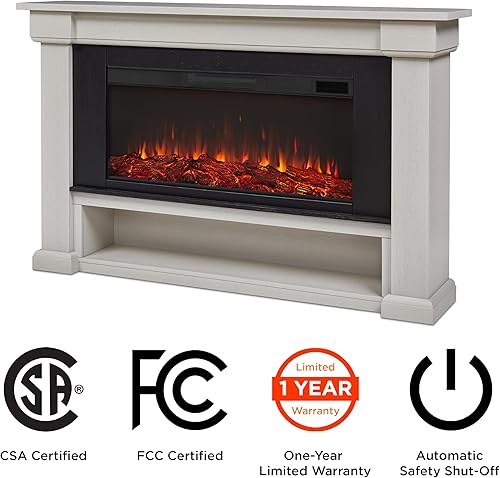 Miniatura 7 de Real Flame Bristow - Chimenea eléctrica para paisaje color blanco hueso