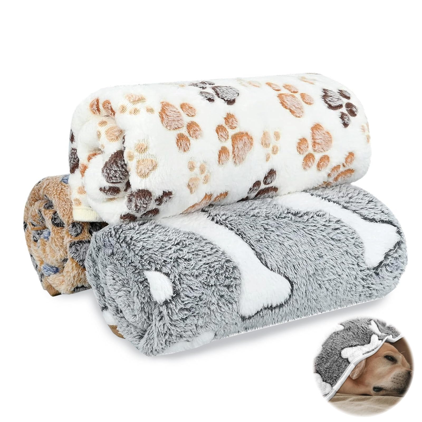 WPNCYK 3 Pcs Dog Blanket