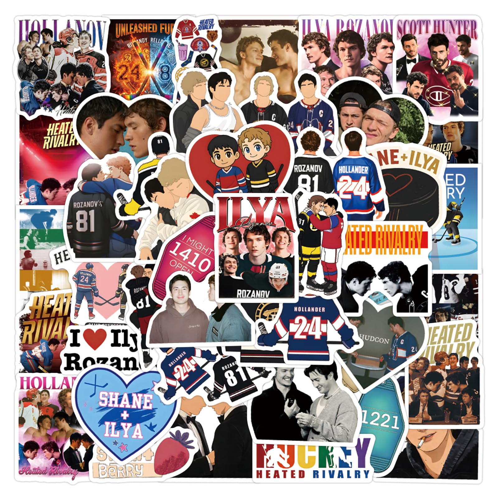 100 Pcs Heated Rivalry Stickers for Adults,Stickers Pack for Laptop,Skateboard,Luggage,Car,Bike,Cup,Computer,Water Bottle Decor,Vinyl Waterproof Decals