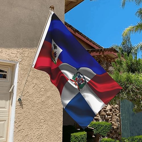 Miniatura 5 de Banderas para exteriores de 3 x 5 pies, bandera de Haití, Haití y República Dominicana, banderas de impresión de doble cara de 3 x 5 pies, pancarta