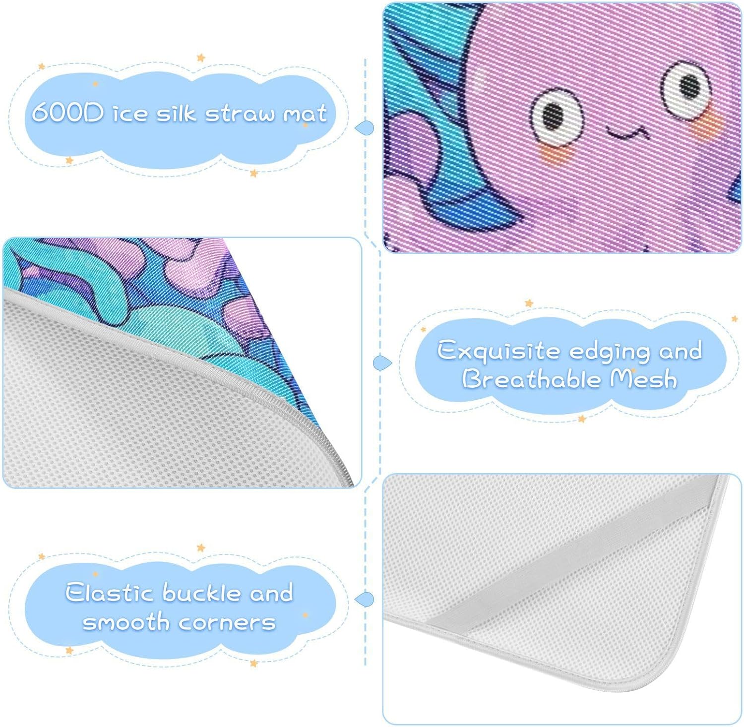 Cute Cartoon Animal sea Cooling Baby Mattress Pads 28" x 52" Ultra Soft Bed Pads for Adults for Baby&Toddler