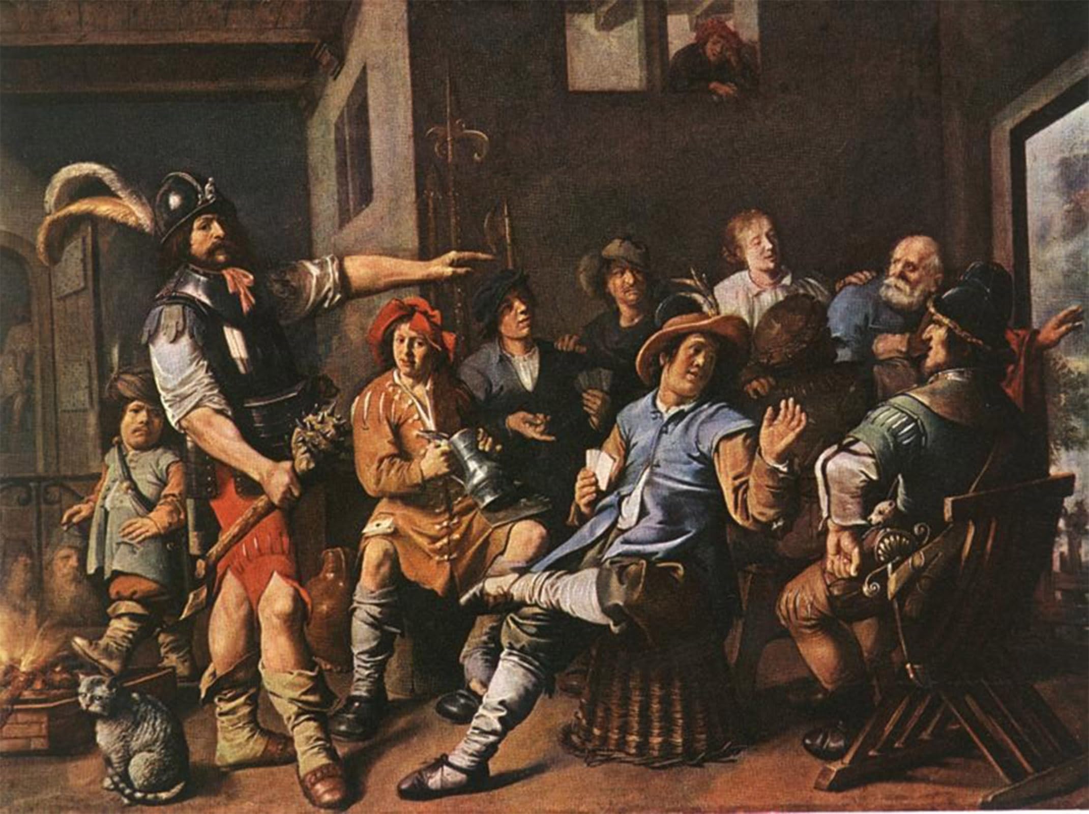 POSTERIIk Vintage Classic Picture Landscape Artwork the Denying of Peter by Jan Miense Molenaer Portrait Canvas Painting for Office Home Decor 60x90cm