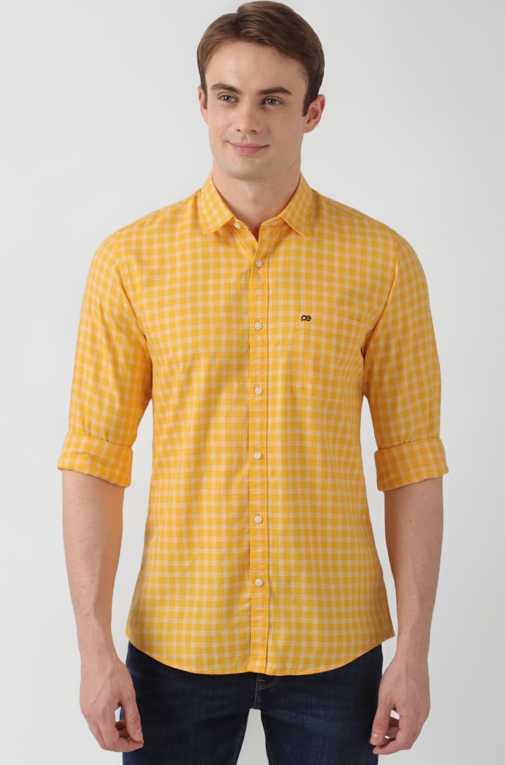 Men's Slim Fit Full Sleeve Checkered Casual Shirt | 100% Cotton | Premium Twill Weave