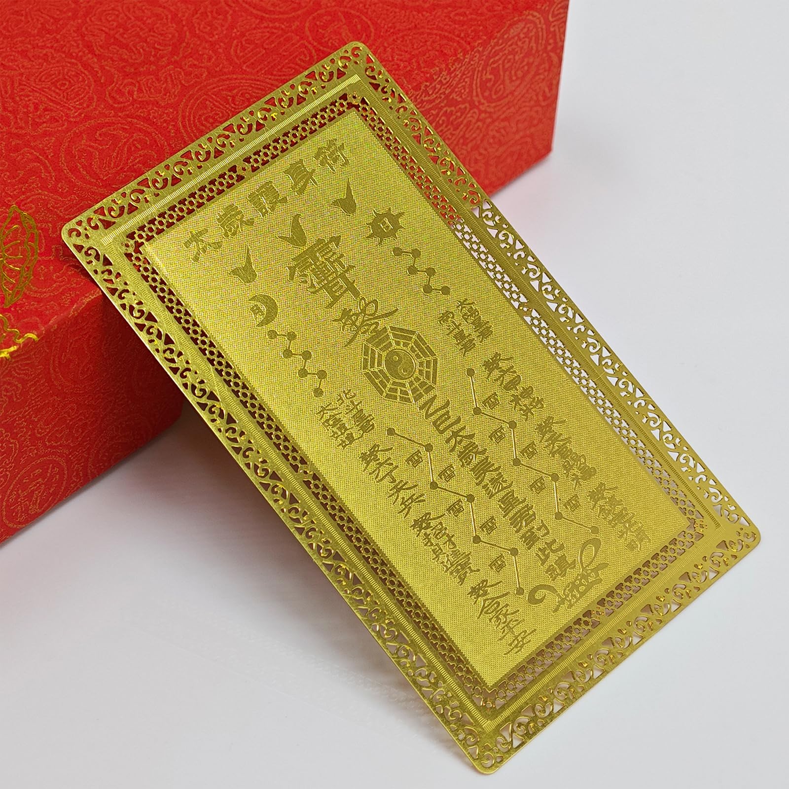 Amuleto d'oro Fengshui Tai Sui per buona fortuna ricchezza Armonia Fengshui Decor W5574