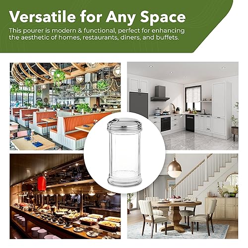 Miniatura 6 de OCS Parts Vertedor de azúcar de vidrio retro de 5.75 pulgadas  Vertedor de 12 onzas para azúcares, especias y frotaciones