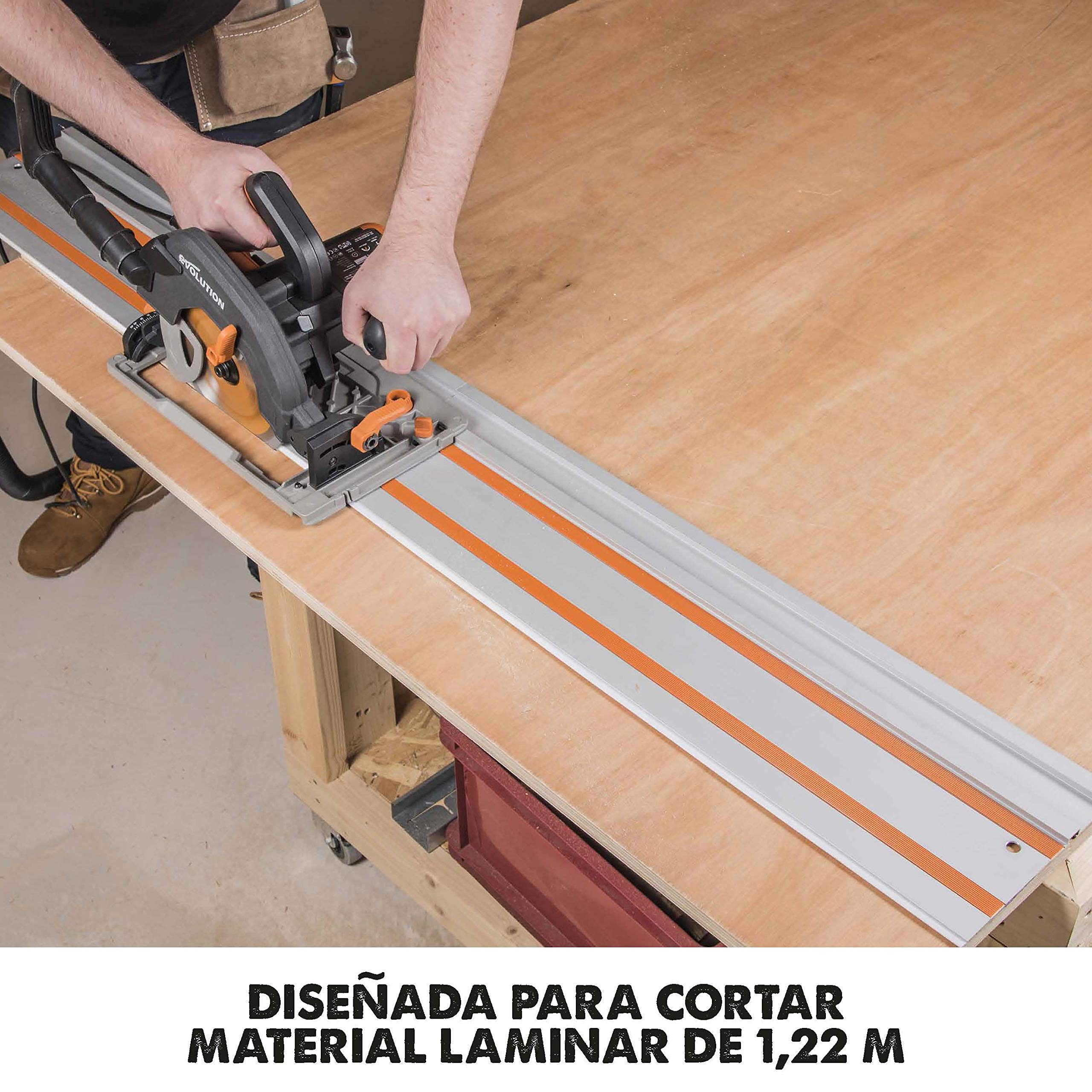 Evolution Power Tools ST1400 - Guía De Sierra Circular, 1400 mm, Compatible con las sierras circulares con guía R185CCSX y R185CCSX+ Evolution