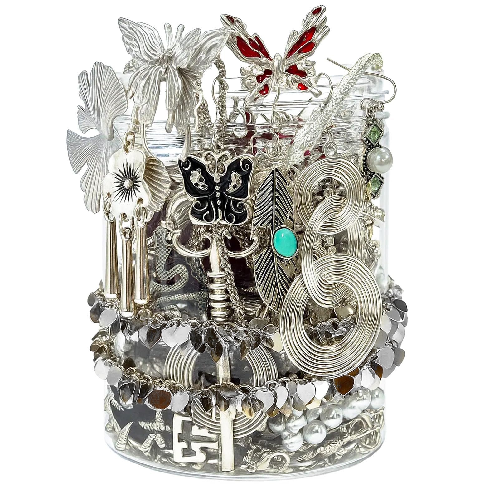 SMUOBT Mystery Jewelry Jar Bundle - Surprise Vintage Jewelry Box for Women,Gift Jewelry Set (Necklace, Earrings, Rings,Kracelet,Keychain) - Unique Birthday Gift for Women