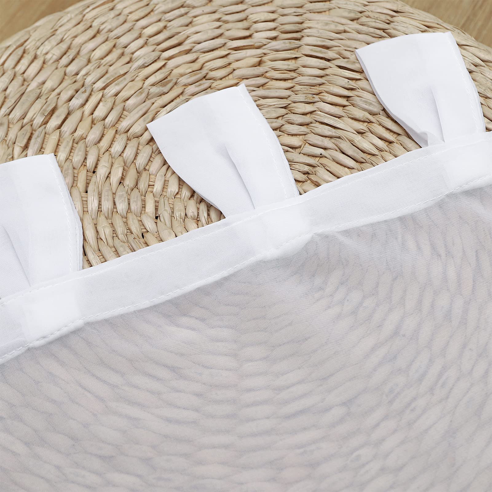 NSXIN Tenda per finestra in voile, con passanti, trasparente, moderna, in garza, per cucina, soggiorno, casa di campagna (altezza x larghezza 60 x 90 cm, bordo grigio