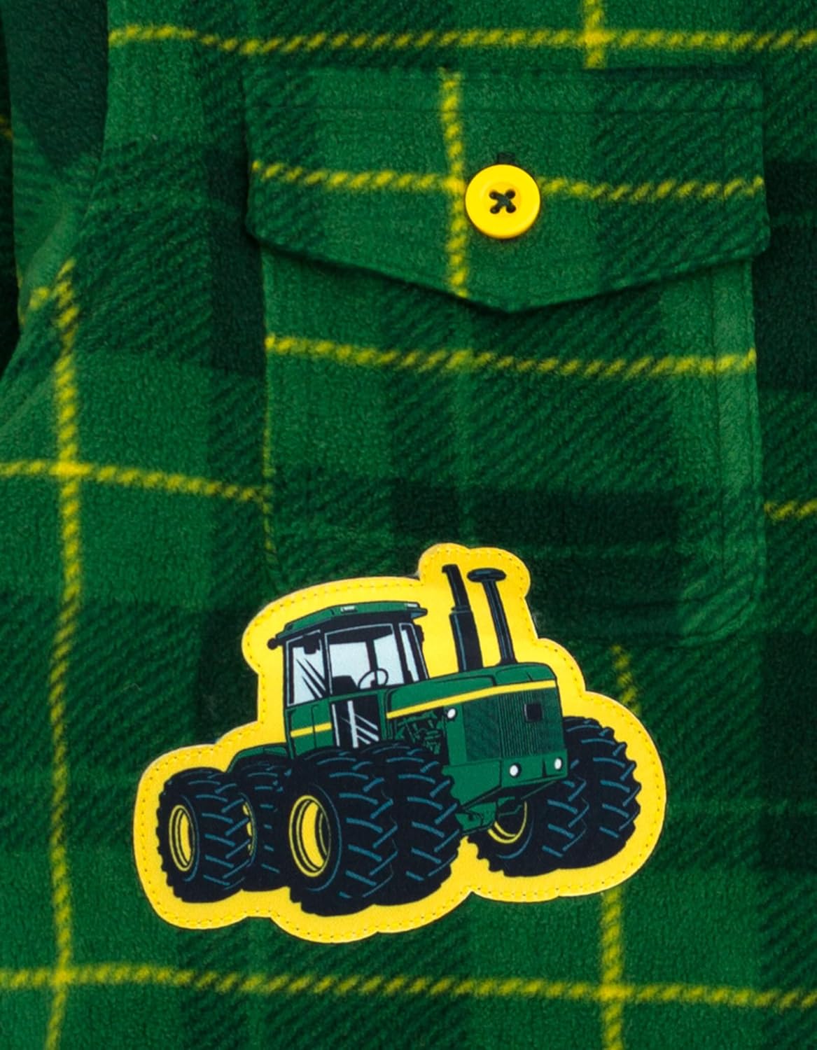 John Deere Tractor Plaid Flannel Shacket with Fleece Lining Toddler to Adult Sizes (2T - 2XL) - Image 5