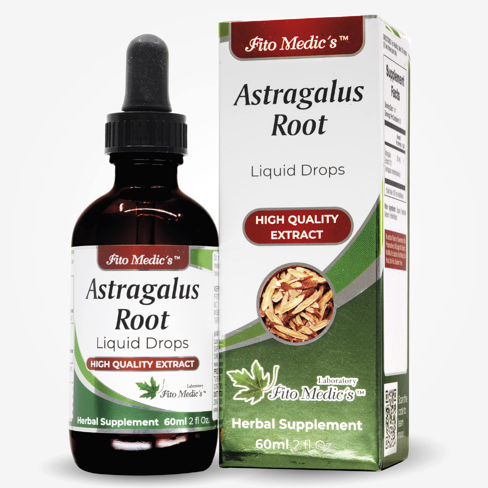 FITO MEDIC'S Lab - Astragalus Extract-Promotes Overall Health, from - Astragalus Root - Ultra high Absorption, Alcohol Free.