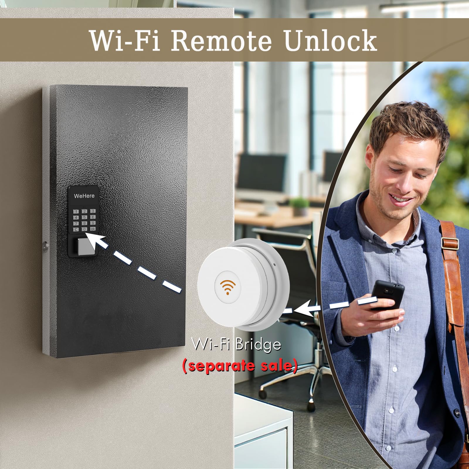 Snapklik.com : 48 Key Lock Box Wall Mount, Smart Key Cabinet One Time ...