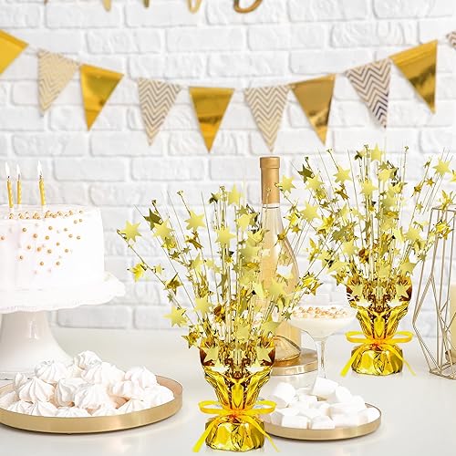 Miniatura 63 de Crowye 6 piezas de centro de mesa de aluminio metálico en aerosol para fiesta de Halloween, decoración de mesa de otoño con estrellas