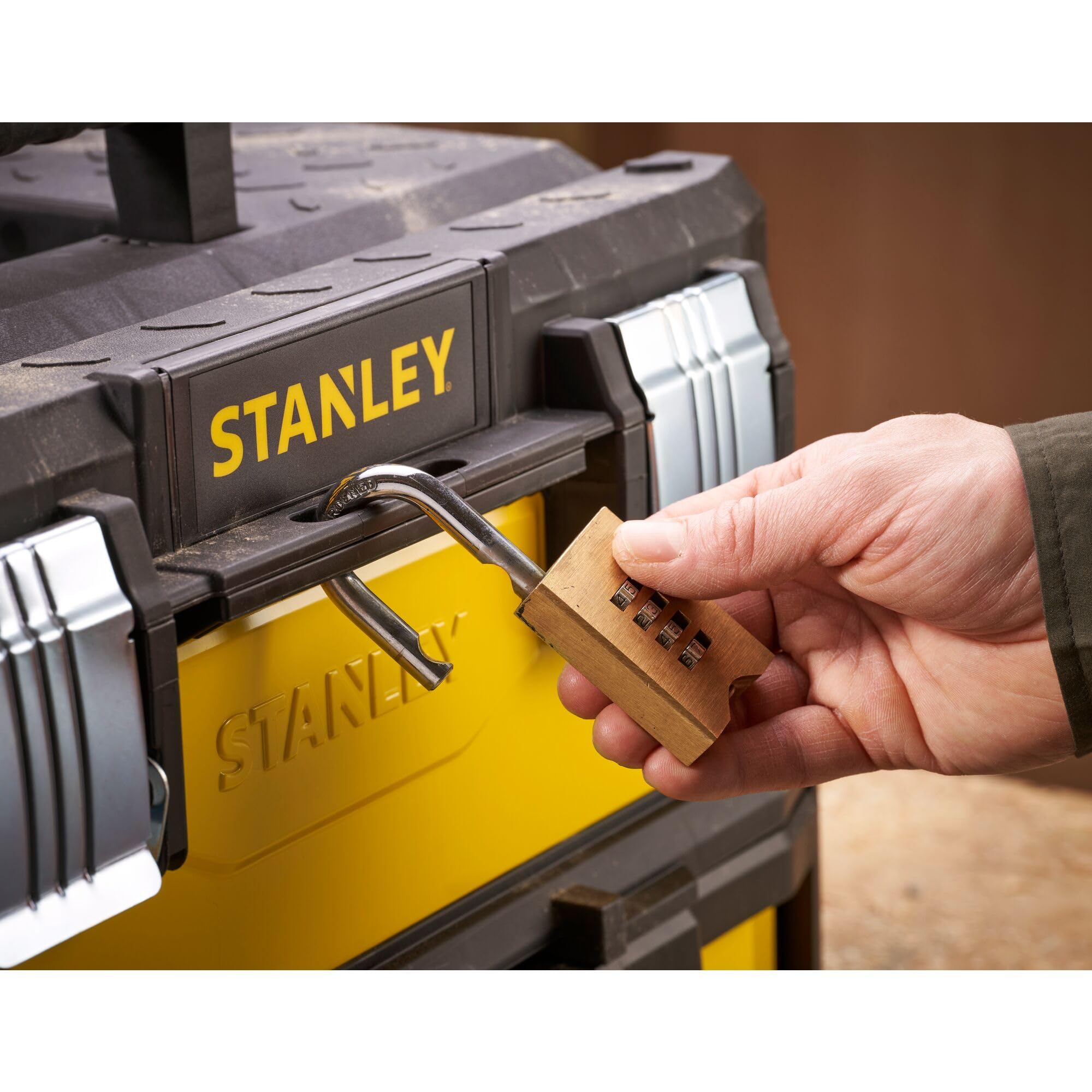 Stanley 1-95-829 Cassetta Portautensili con Cassetto, Vaschetta estraibile, 51 cm, Giallo