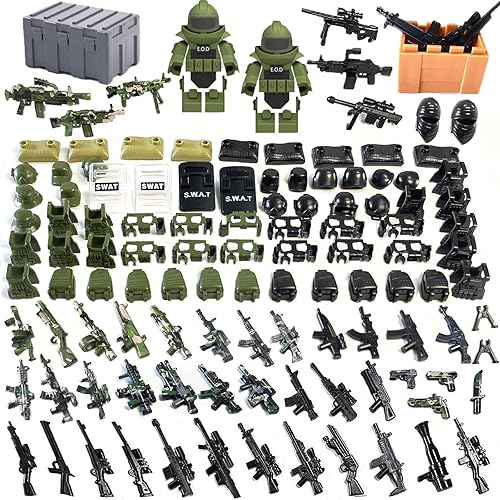 Paquete de armas militares del ejército para minifiguras Swat, equipo de policía, accesorios EOD, juguetes de bloques de construcción para niños