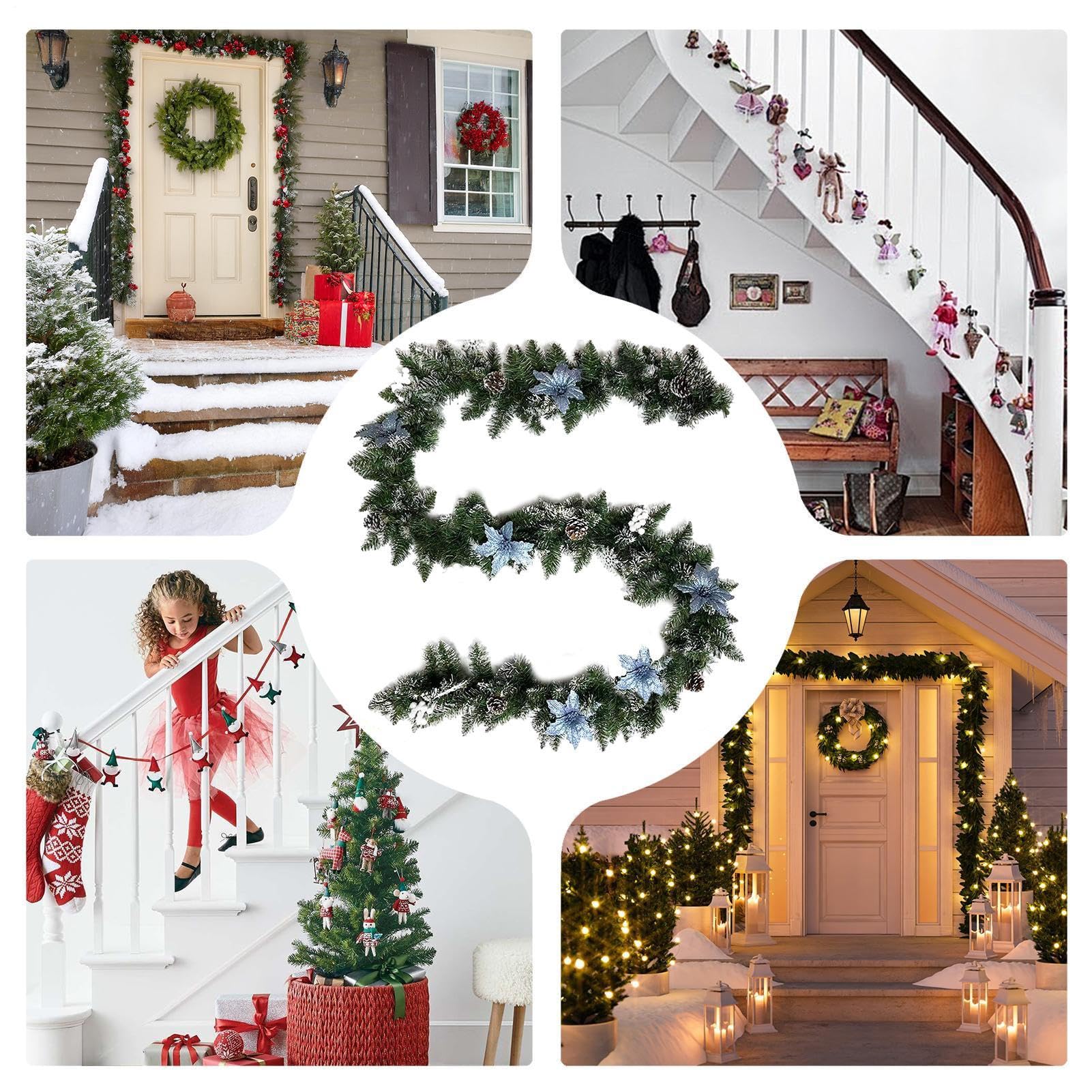 Guirnalda de Navidad con Bayas Decoración Estacional Interior, Centro de