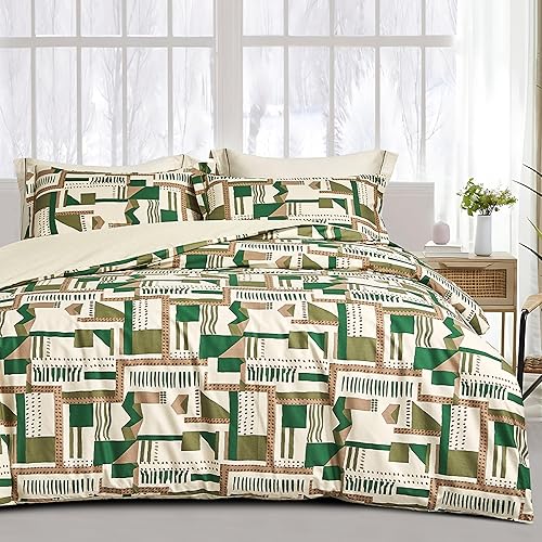 Miniatura 10 de SLEEPBELLA Juego de edredón de muselina de doble capa lavada de 100 % algodón, tamaño Queen, bohemio azul y amarillo, esponjoso, grueso, a cuadros