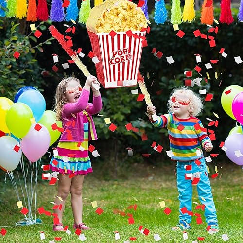 Miniatura 4 de Aoriher Piñata de música nocturna de cine con piñatas en palo, borla de confeti para niños y adultos, carnaval, circo, baby shower, suministros