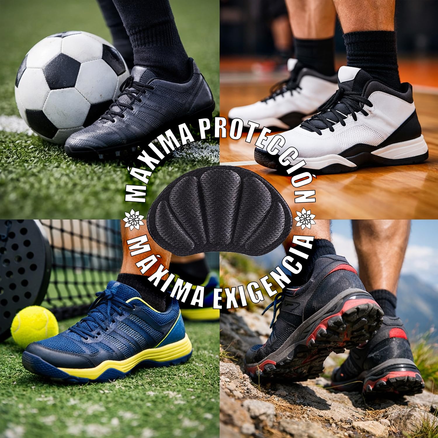 Taloneras para zapatos antideslizantes autoadhesivas 8 pares 4 colores