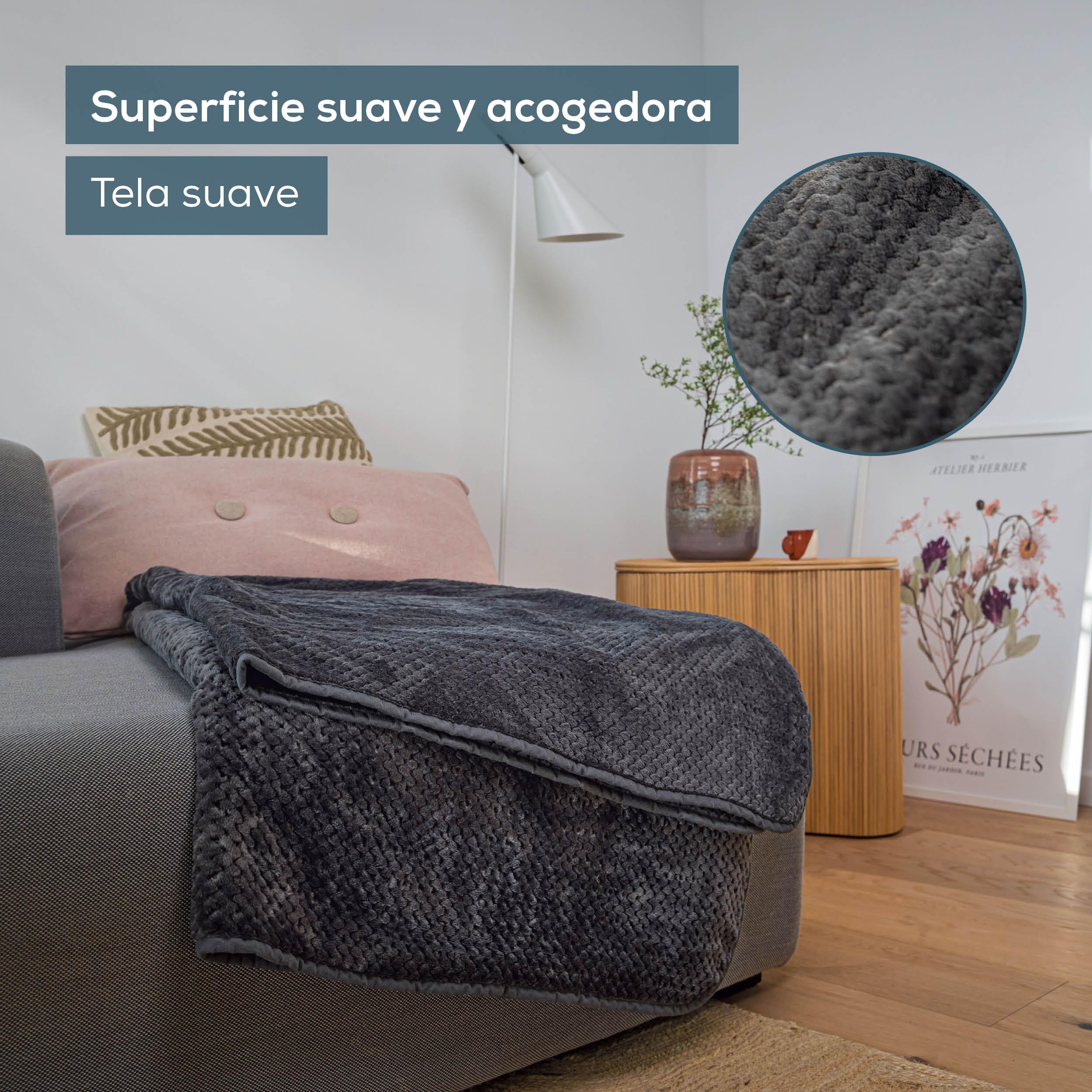 Beurer HD 65 manta eléctrica, manta térmica acogedora de material suave con 3 niveles de temperatura, con apagado automático y sistema de seguridad, lavable a máquina a 30 °C, made in Europe, gris