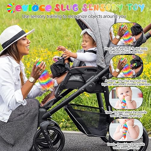 Miniatura 10 de Cevioce Juguete sensorial de babosas para niños y adultos, 3 piezas de juguetes sensoriales para autismo para niños autistas, juguetes para niños