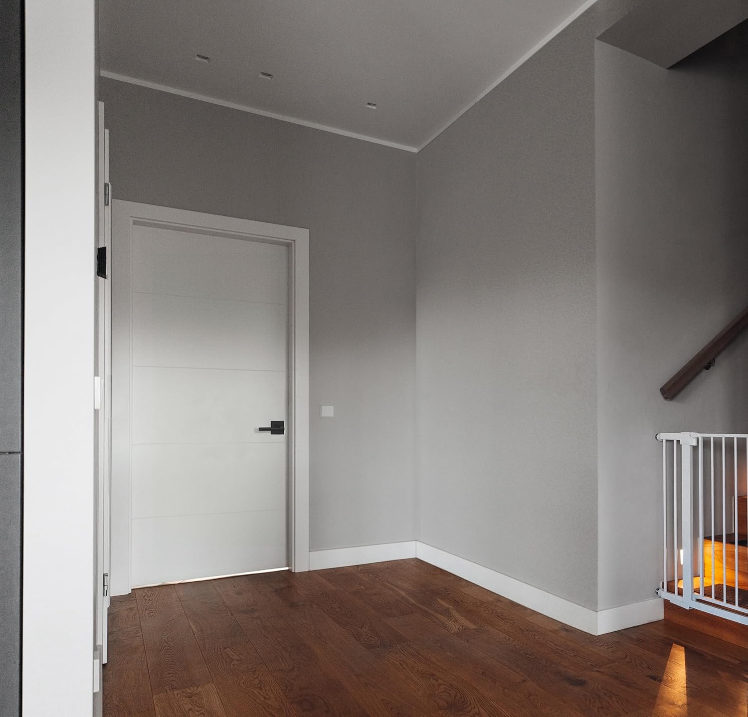 22 in. x 80 in.Left-LHanded Solid Core White Primed Composite Single Prehung Interior Door with Lines Bronze