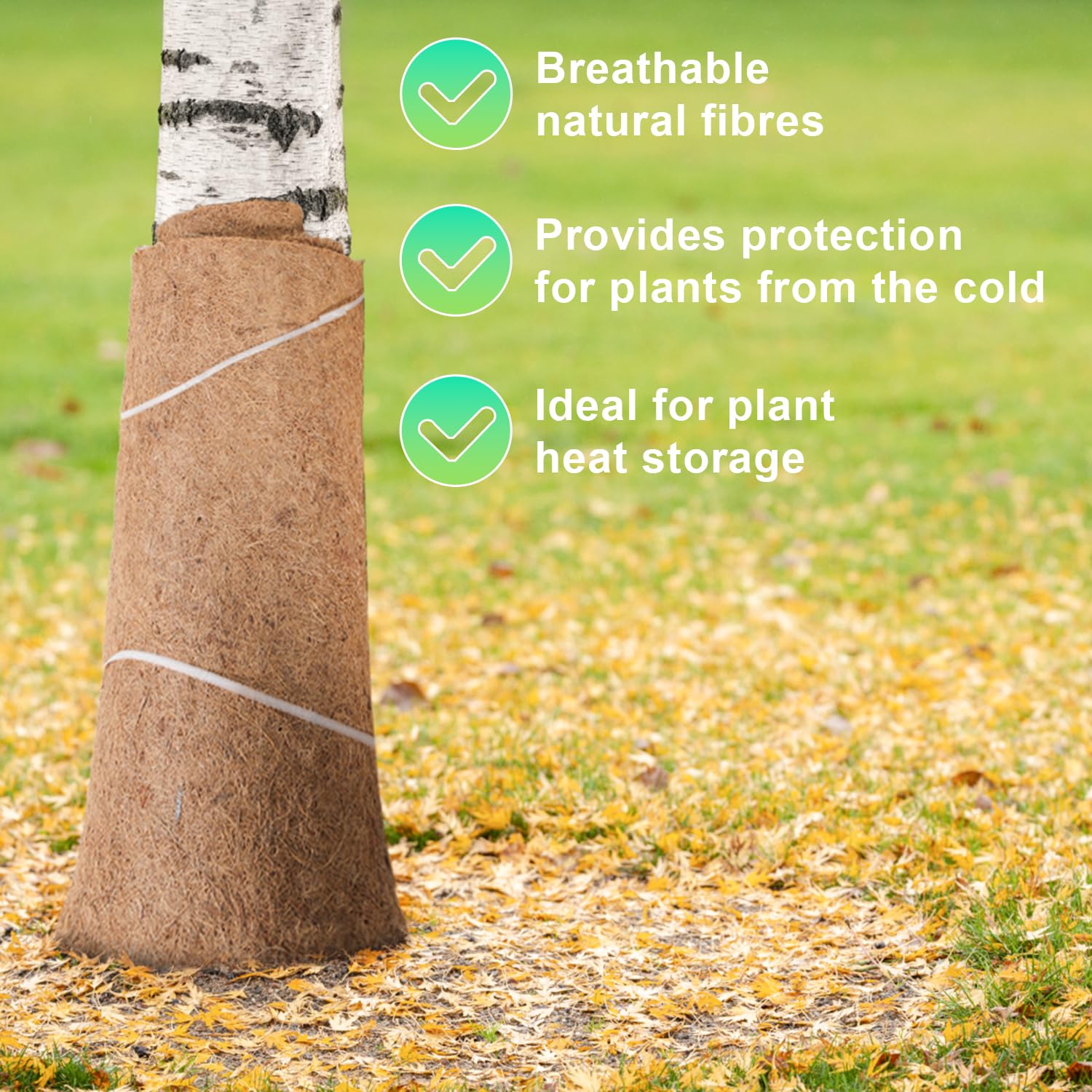 Sonnewelt 50cm x 10m Tappeto per Fibra di Cocco I Protezione Invernale e dal Freddo per Le Piante I 1200g/㎡ Tappetino da Terra con Lattice Naturale I Prodotto Naturale da Biologico I 1 Pezzo