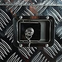 Vista 6 de Caja de herramientas de aluminio resistente plateado de 29 x 17 x 18 pulgadas, caja de herramientas con patrón de banda de rodadura de 5 barras