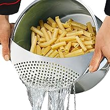 Best Utensils Pan Pot Strainer Stainless Steel Pasta Spaghetti Strainer Vegetables Colander & Drainer - Fits All Pots Up to 10 Inches