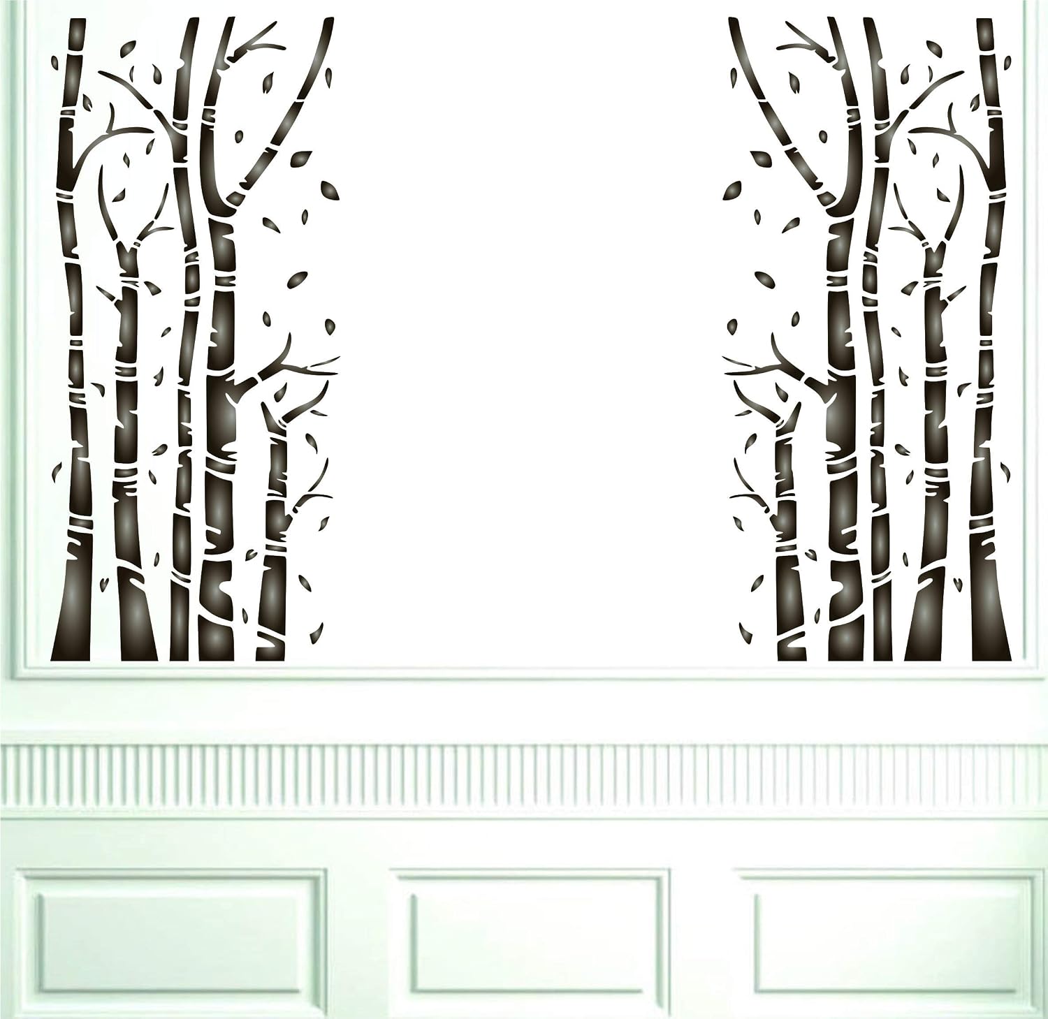 Birch Trees Stencil, 4.5 x 10 inch (S) - Silver White Birch Tree Trunks Forest Stencils by CRAFT KREATIVELY