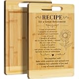Kikcoin Retirement Gifts for Woman - Bamboo Cutting Boards for Kitchen, Retired Cutting Board Gift Leaving Job Gifts for Coworkers Happy Retirement Party Decorations, Large Cutting Board 13.8