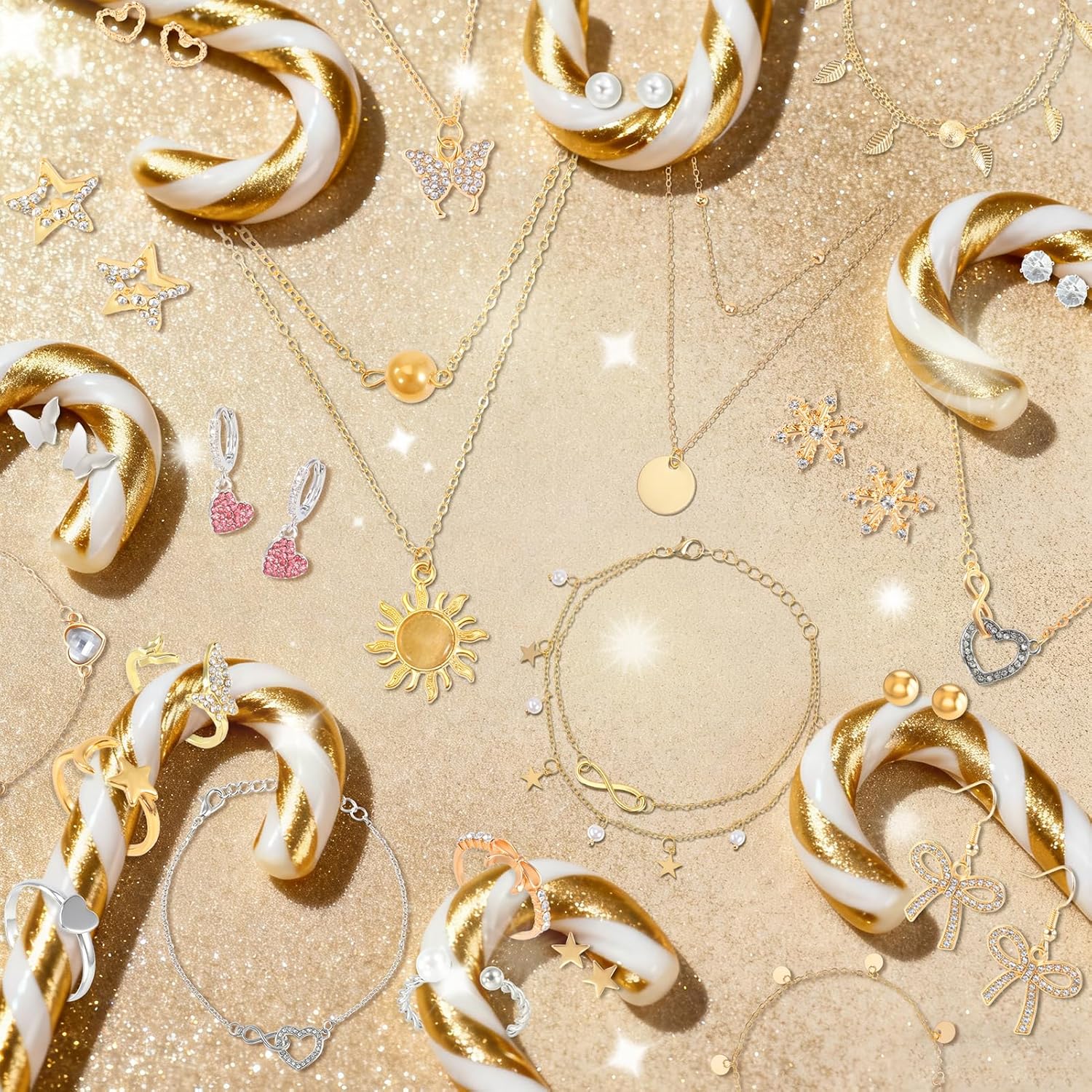 Advent Calendar 2025 Women Silver Gold Jewellery Earring Bracelet Necklace 24 Day Christmas Countdown Calendar Christmas Gift - Image 6