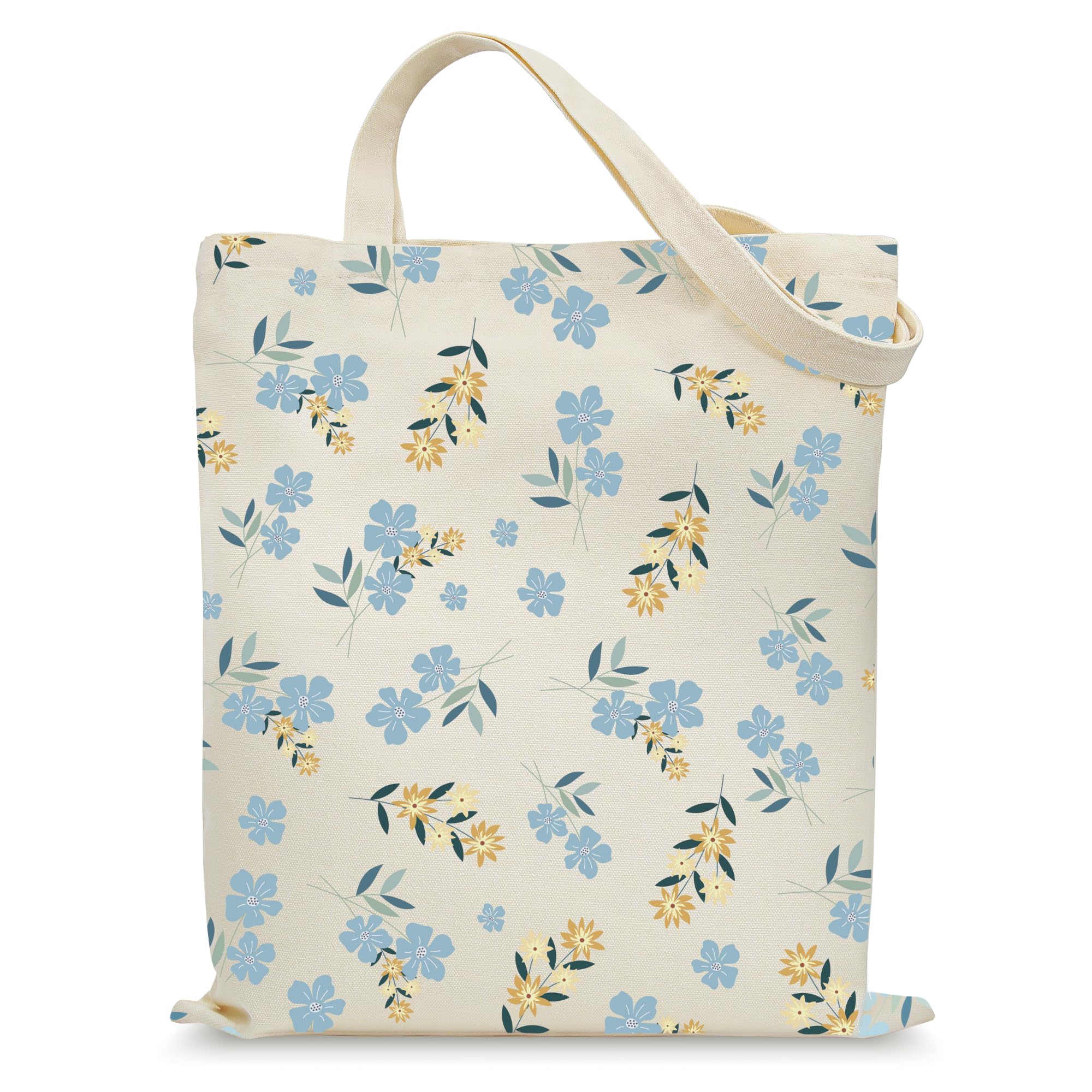 KONSOM Tote Bag for Women, Canvas Tote Bag with Pockets,Canvas Shopping Bags,Reusable Grocery Bags