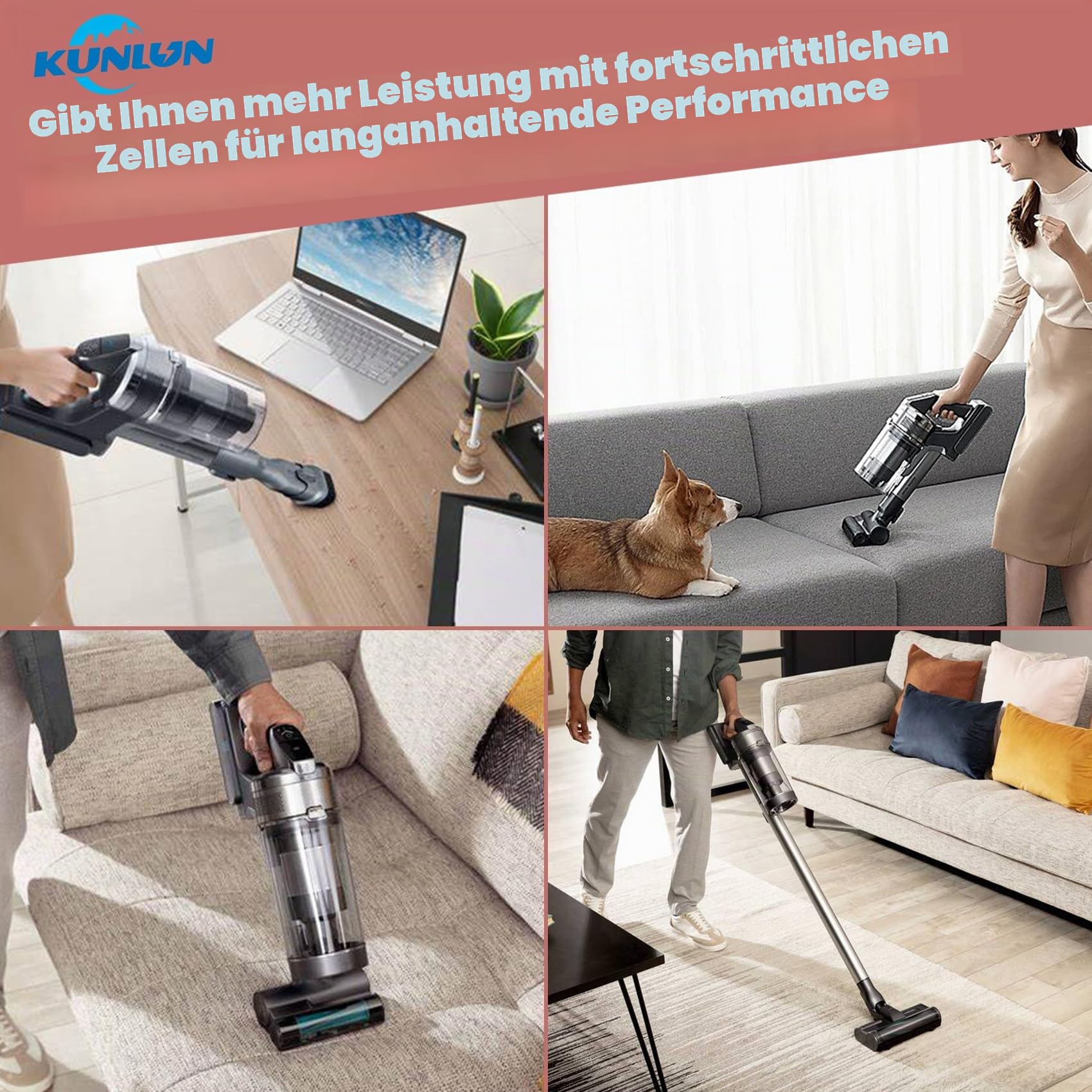 KUNLUN Ersatzakku für Samsung Jet 60, Jet 65, Jet 75, Jet 90 Staubsauger