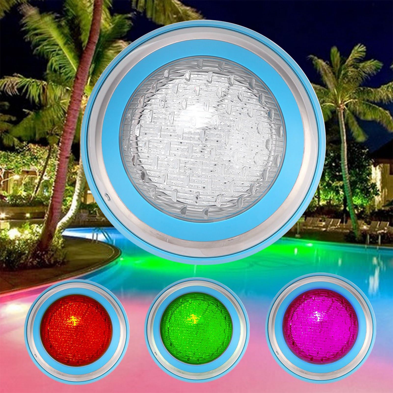 Qcwwy Podwodna RGB LED 360, 35W AC12V, do Basenu