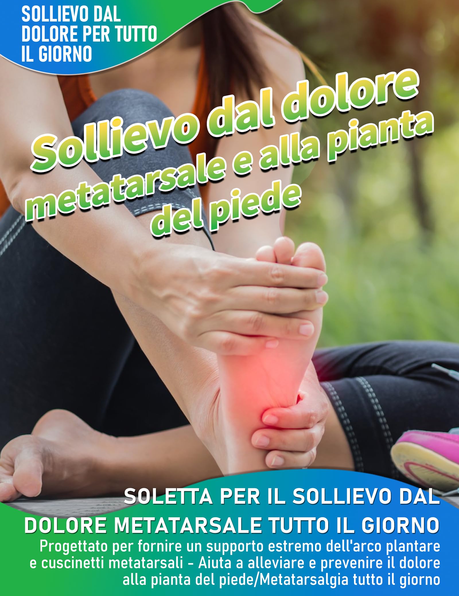 Trustfeet Solette resistenti per il sollievo dal dolore metatarsale per metatarsalgia, neuroma di Morton, sollievo dal dolore alla pianta del piede, fascite plantare, plantari di supporto per arco