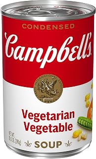 Campbell's Condensed Vegetarian Vegetable Soup, 10.5 oz Can - Farm-Fresh Veggies, 80 Calorie Pantry Staple