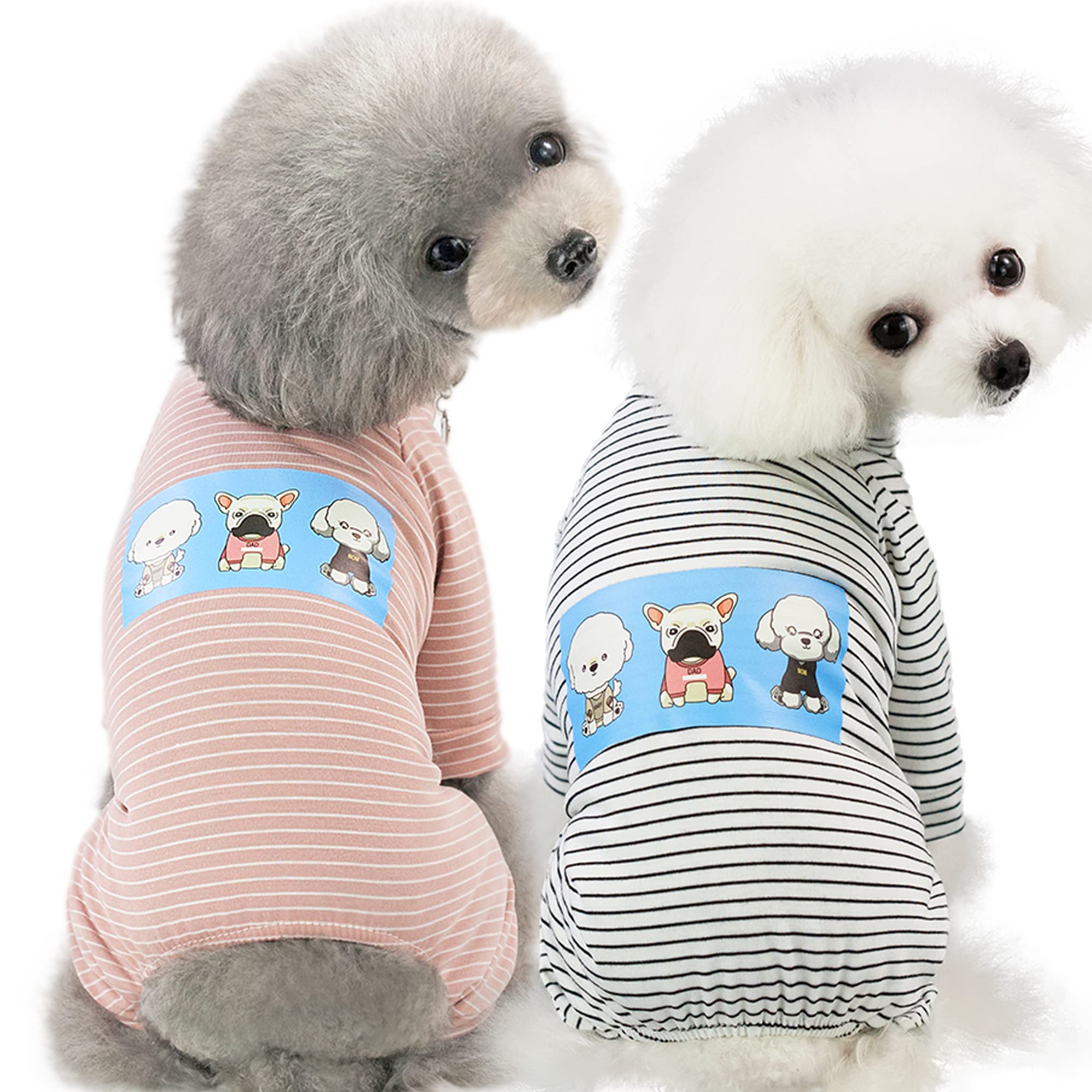 Dog Stripe Pajamas for Small Dogs Cotton Pet Clothes Puppy Cat Apparel