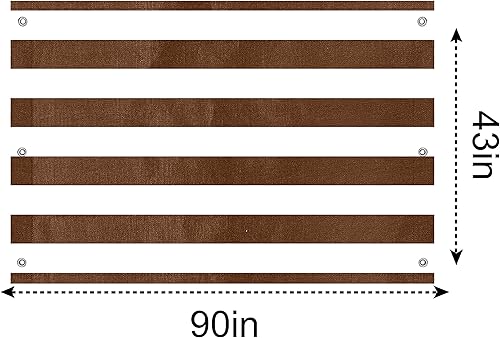 Miniatura 2 de ABCCANOPY Juego de lona de repuesto de 43 x 90 pulgadas para parques infantiles, pantallas de sombra (marrónblanco)