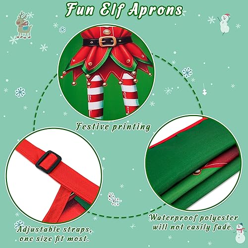Miniatura 5 de 90shine 4 delantales de Navidad para mujeres delantal de cocina para hornear, accesorios de disfraces de adultos, decoraciones de Navidad, regalos