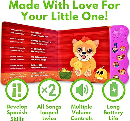 Miniatura 3 de Coco Learns Spanish Vol 3  Libro musical español y juguete bilingüe para niños pequeños y bebés Libros en español para niños Libro español para