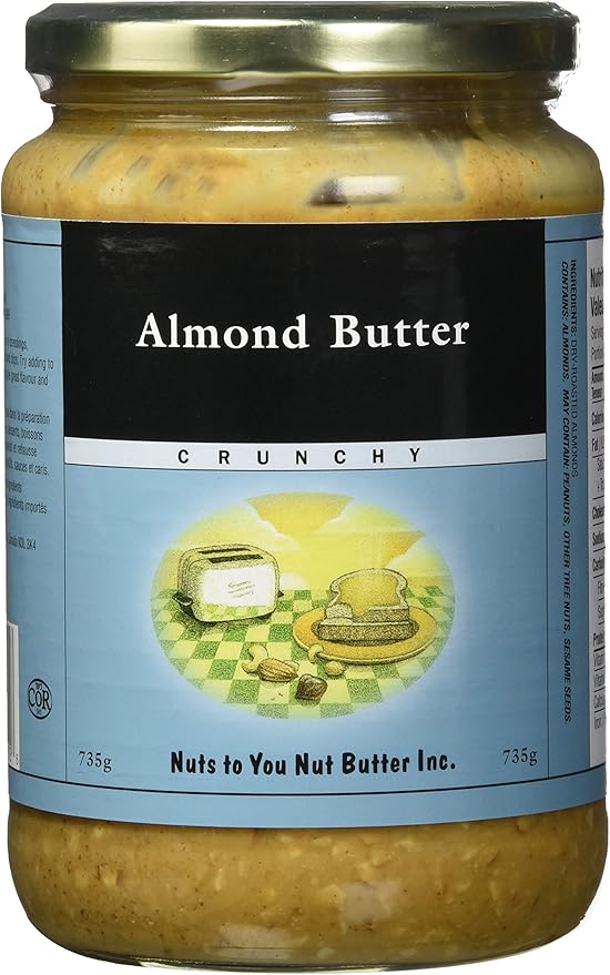 Nuts to You Nut Butter Almond Butter Crunchy, 735g, Packaging may vary
