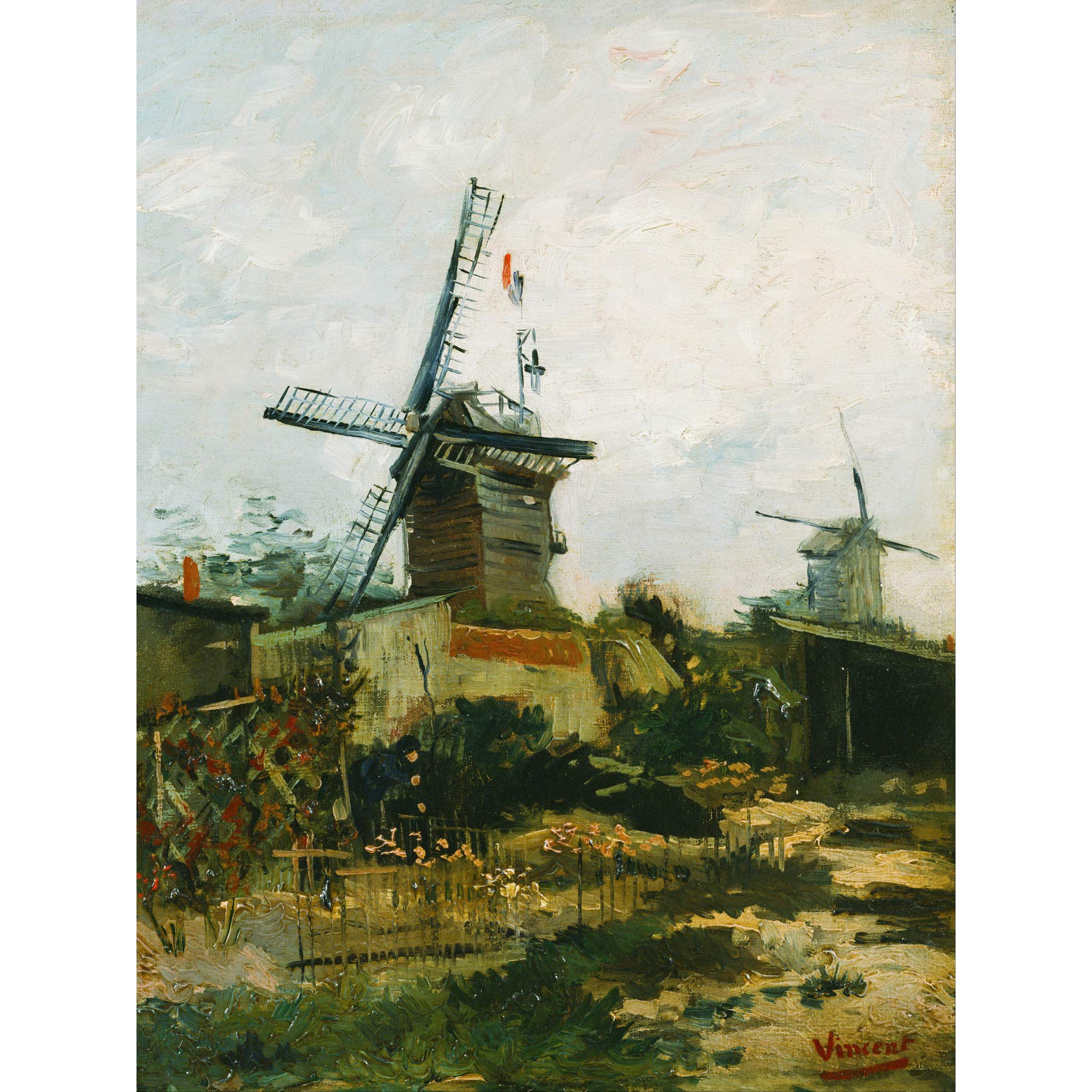 Vincent Van Gogh Windmills On Montmartre Large Wall Art Print Canvas Premium Poster Mural