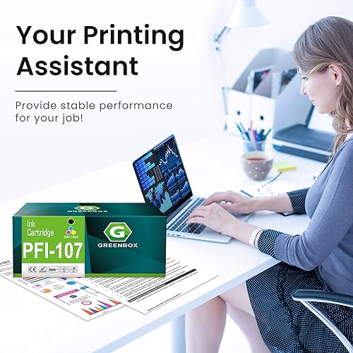 Miniatura 4 de GREENBOX PFI-107 Cartucho de tinta de repuesto para Canon PFI-107MBK PFI-107BK PFI-107C PFI-107M PFI-107Y Depósito de tinta para imagePROGRAF iPF670