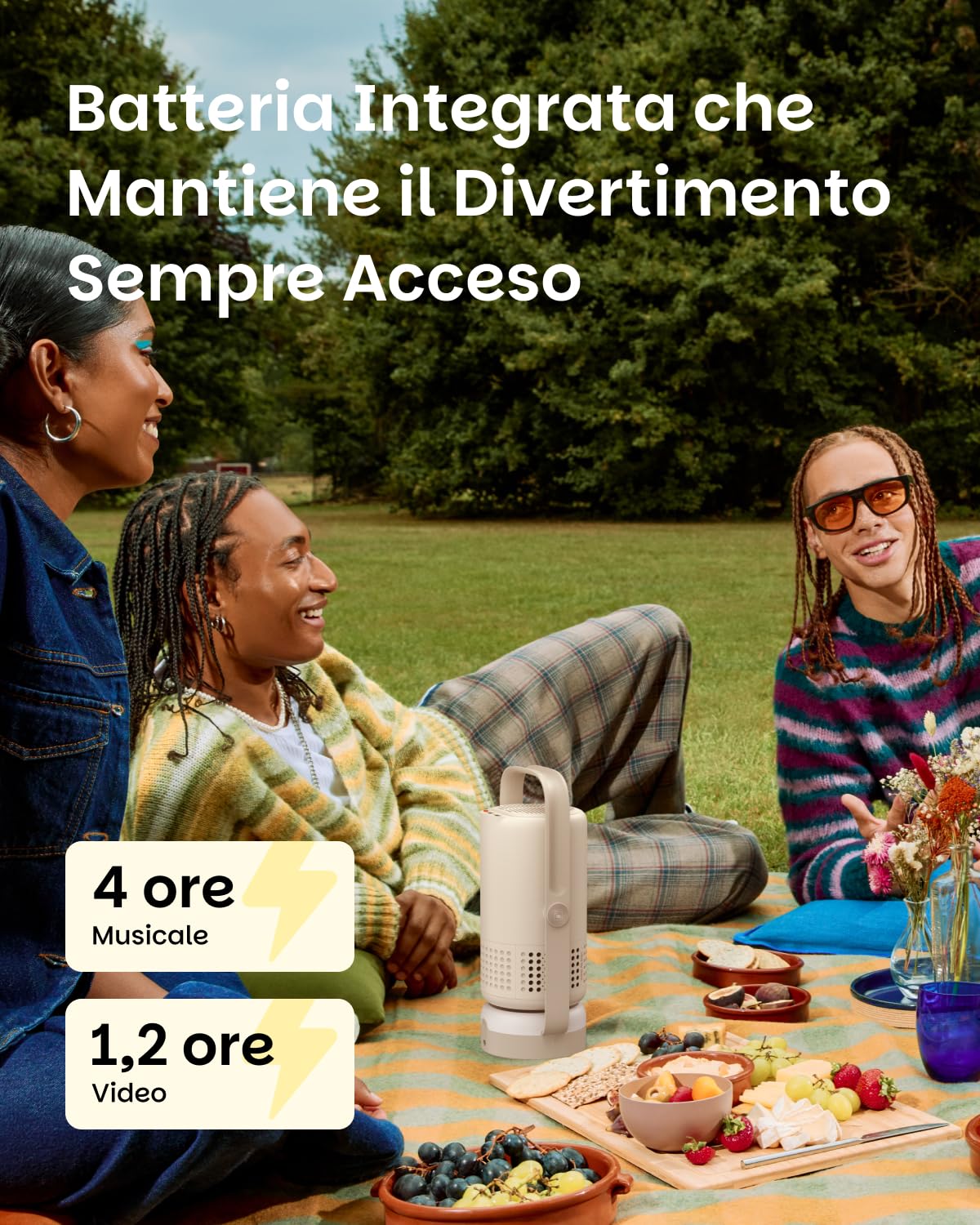 XGIMI Vibe One Proiettore Smart Mini Portatile1080P, GTV con Netflix con Licenza, Batteria Integrata, Messa a fuoco Automatica Correzione Trapezoidale Automatica, Proiettore Per la Casa(Grigio Nuvola)