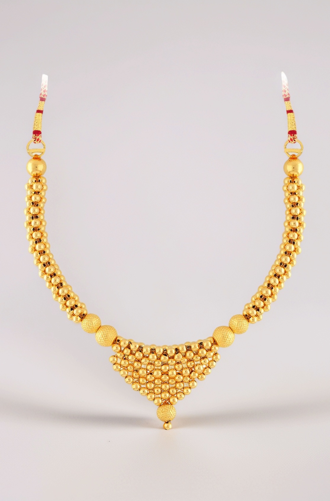 Gold Necklace for Women 22k | Pure Gold Traditional Maharashtrian Thushi/Tushi necklace 22kt(916) BIS Hallmark Gold for Birthday, Anniversary, Gudi Padwa & Festival Gift