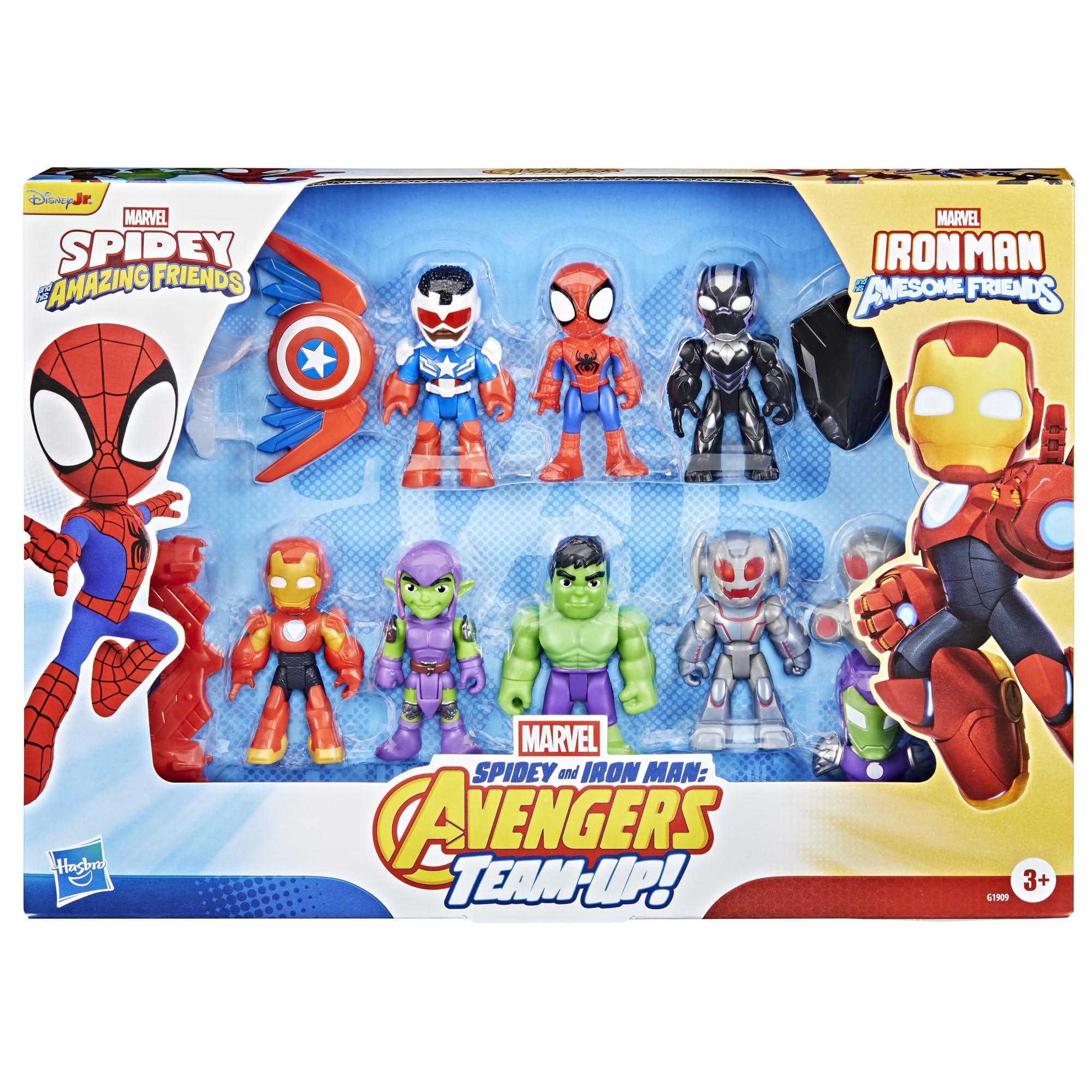 Kolekcja Spidey and Iron Man: Avengers Team-Up z postaciami z seriali "Spidey i Super-kumple" oraz "Iron Man and His Awesome Friends" Marvela