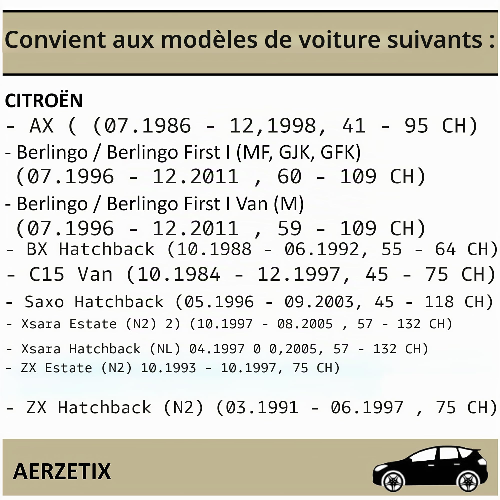 AERZETIX - C66725 - Fourchette de débrayage avec accessoires, embrayage - boîte de vitesse manuelle - compatible avec numéros ОЕ 211752