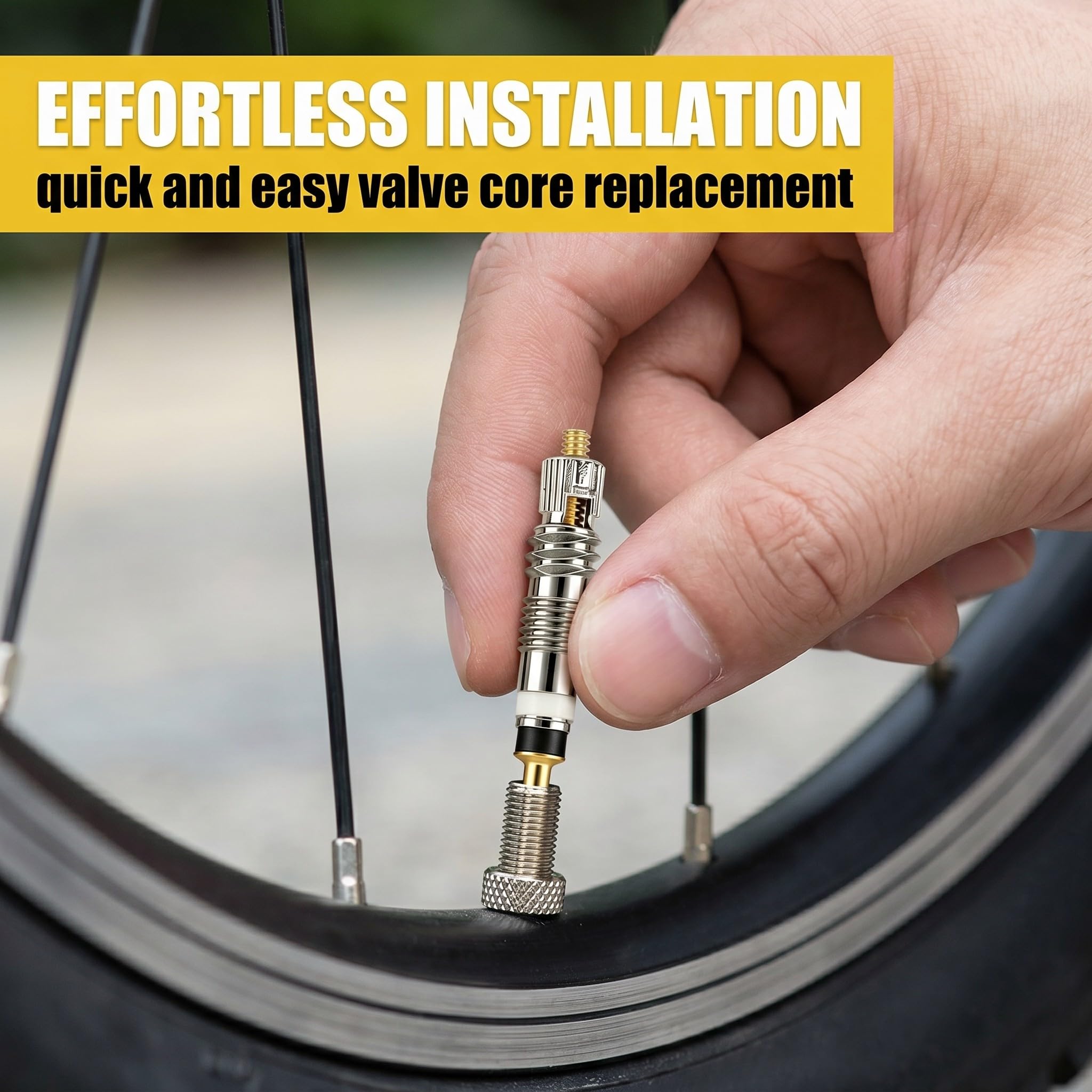 12 Pezzi Kit Valvole Presta, Ricambi Metallici Removibili (6 a Zigrinatura, 6 Lisce) per Valvole Tubeless MTB, Ricambi Valvola Tubeless MTB per Manutenzione Bici, Officina, Gare