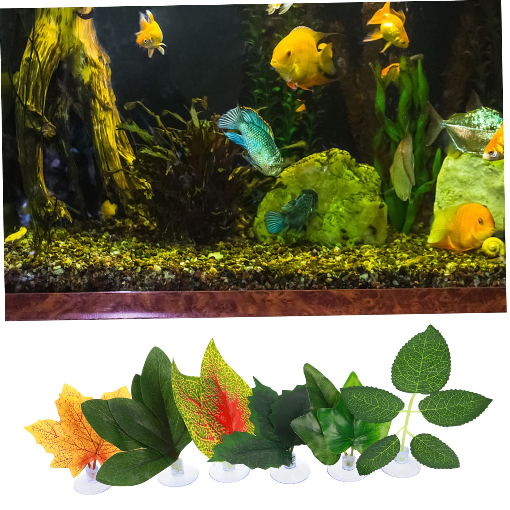 Happyyami 12piezas Artificiales para Simuladas Decoración Lifelike Succión para Sustrato De para Acuáticos y Habitaciones De Betta