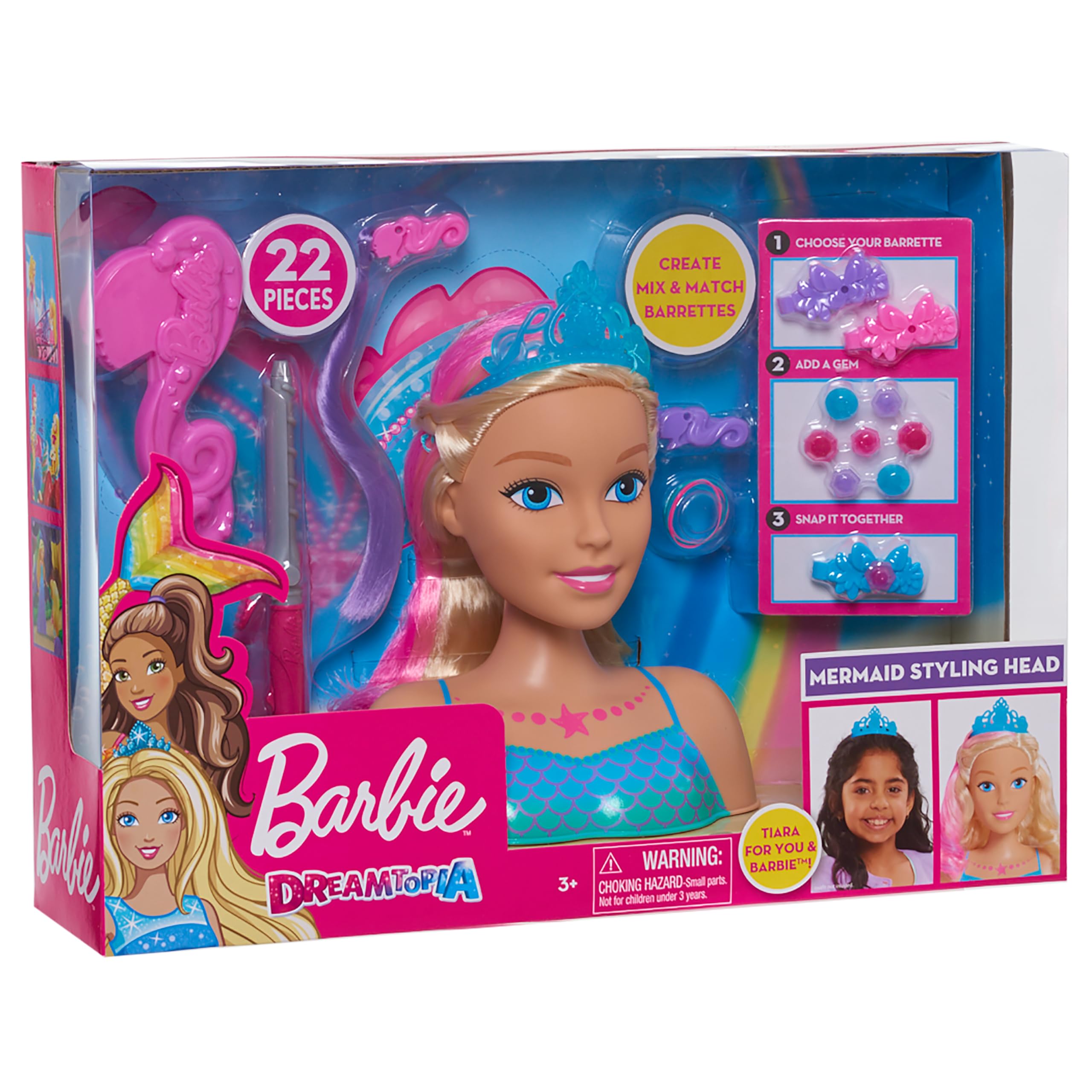 Barbie JP Dreamtopia Mermaid Styling Head, 22 Pieces